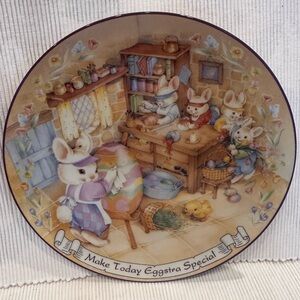 Vintage Authentic Bunny Workshop Collector Plate - “Make Today Eggstra Special”